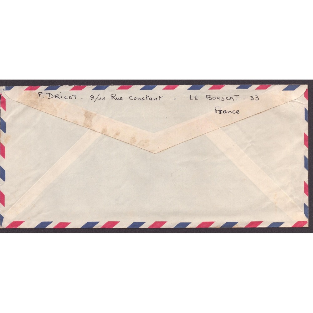 Vintage 1972 France Airmail Cover TAAF Guadeloupe Stamps Sarasota Florida VG - Picture 2 of 2